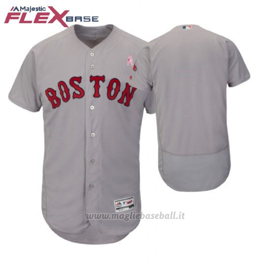 Maglia Baseball Uomo Boston Red Sox Grigio 2018 Dia de la Madre Flex Base